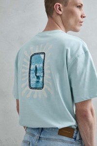 T-Shirt da Uomo Regular Fit 100% Cotone a Maniche Corte - Stampa con Motivo Surf e Grafico, Top Casual Streetwear - Product Image 3