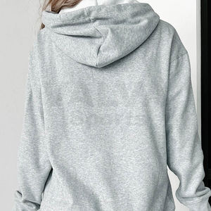 Pull court surdimensionné pour femmes sweat hiver complet décontracté à manches longues conception capuche Streetwear goutte épaule imprimé avant - Product Image 4