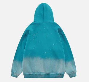 2024 OEM haute qualité soleil effet fondu détresse sweat à capuche brodé hommes zip up sweat à capuche hommes sweat à capuche personnalisé - Product Image 2