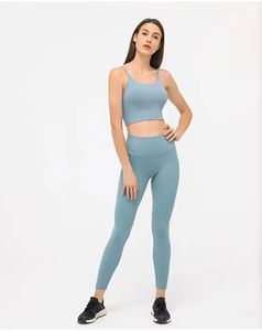 Conjuntos de Yoga OEM Nuevos para Mujer, Cintura Alta Elástica, Color Sólido, Largo Completo, 100% Algodón, Transpirables, Ropa Deportiva Activa - Product Image 2