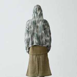 เสื้อผ้าสตรีทแวร์สไตล์วินเทจสำหรับฤดูใบไม้ร่วง ขายส่ง ผ้าคอตตอน 100% ล้างสีแบบแอซิดวอช ทรงบ็อกซี่  ตกแต่งด้วยงานปักและลูกปัด  แบบสั่งทำพิเศษ เป็นมิตรกับสิ่งแวดล้อม - Product Image 6