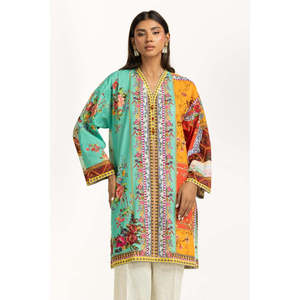 Conjunto de Satén Cruzado IPST-55014 Estilo Bohemio, Top de Manga Tres Cuartos y Pantalones Cortos XXS para Primavera/Verano - Product Image 3