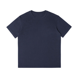 เสื้อยืดคอกลมแขนสั้นสำหรับผู้ชายผ้าคอตตอนทรงตรงและหนาสีทึบออกแบบได้ตามต้องการ - Product Image 4