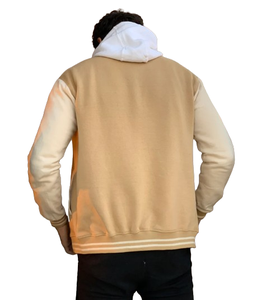 Chaqueta Varsity de Béisbol Personalizada con Logotipo, Estilo Urbano, de Forro Polar, con Bordado Chenille, Cuello Alto y Apliques para Hombre - Product Image 2