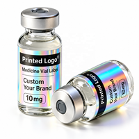 Étiquette autocollante personnalisée pour flacon en verre, holographique argentée, étiquettes de bouteille autocollantes, étanches, imprimées sur mesure, étiquette de flacon de médicament ODM