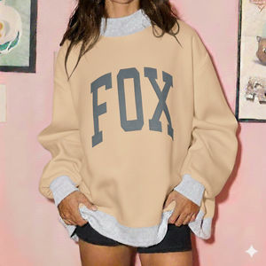 Haut décontracté à col montant surdimensionné pour femmes, coupe ample, respirant, look streetwear propre, pour un port quotidien confortable - Product Image 5