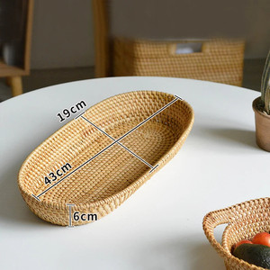 ตะกร้าหวายสานใส่ขนมปังผลไม้ตะกร้าใส่ขนมปังนึ่งสำหรับเก็บอาหารในห้องครัว - Product Image 3