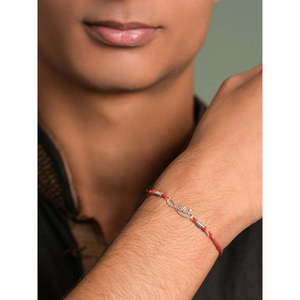 NOVAMART Fine Silver Tibetan Bhai Infinity Rakhi Hindu Unisex Fashion Bracelets & <b>Bangles</b> Wholesale Export - Product Image 3