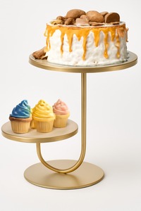 Support à gâteau décoratif en fer avec design moderne artistique en métal classique fait à la main et écologique pour les fêtes de mariage High-Tea - Product Image 3