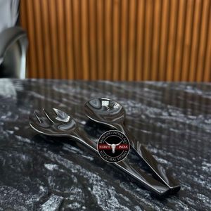 Handmade Elegant Resin Salad Server Set Stylish Premium Quality Eco-Friendly Dishwasher <b>Safe</b> Kitchen Dining Serveware for Home - Product Image 3