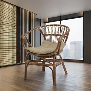 Fauteuil en rotin tufté Borneo, fabrication indonésienne, personnalisable, pour salon extérieur, maison, bureau et hôtel – Vente chaude - Product Image 3