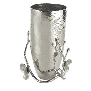 Florero de latón dorado hecho a mano con diseño de hojas en relieve elegante centro de mesa de Metal para sala de estar y decoración del hogar - Product Image 3