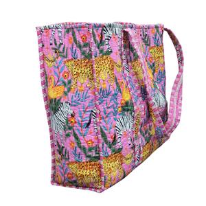 Bolso Tote de Algodón 100% Hecho a Mano en India, Estampado a Mano, Acolchado, Accesorio de Hombro - Product Image 2