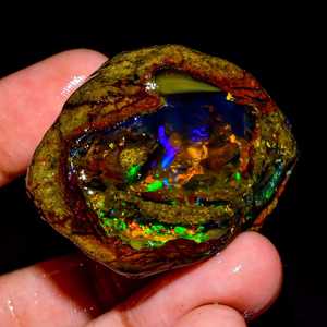 เครื่องประดับทอง18K สำหรับผู้หญิงพลอยสีไฟโอปอลจากเอธิโอเปียธรรมชาติหลากสี - Product Image 1