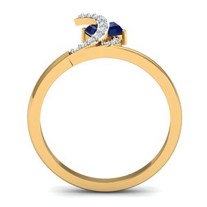 Handmade Designer Premium Quality Blue Zircon Gemstone Brass <b>Ring</b> Unisex Premium Gold Plated Jewelry for Engagement and Party - Product Image 3