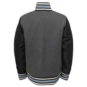 Veste de baseball à manches en cuir de style rue pour hommes avec support personnalisé de broderie en chenille Veste universitaire d'hiver tissée décontractée - Product Image 3
