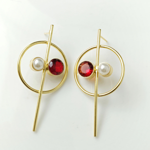 Boucles d'oreilles crochet en laiton plaqué or fabriquées à la main enveloppées dans du fil d'or 18 carats inclus avec des boucles d'oreilles plaquées or en gros pour les mariages - Product Image 1