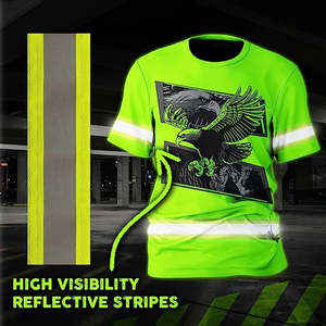 Camiseta deportiva OEM con ribete reflectante hecha a medida, manga corta de punto ligero, secado rápido, nuevo diseño, impresión personalizada - Product Image 3