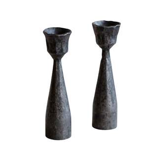 ผู้ถือเทียนหลอมด้วยมือโบราณสีดำที่มีด้ามจับสำหรับเชิงเทียนเรียว - Product Image 4