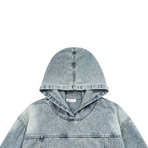 Unisex 100% algodón Hip Hop Pullover Jeans Sudadera con capucha Invierno Hombres Sudadera con capucha con cordón Patrón sólido Look - Product Image 2