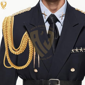 Vente en gros d'uniformes à pointe métallique or argent blanc Cordon d'épaule personnalisé Cordons d'habillement de haute qualité Accessoires Aiguillette - Product Image 2