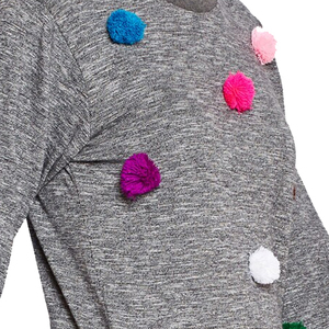 Venta caliente color personalizado más tamaño en relieve Logo poliéster sudadera Vintage de gran tamaño pulóver cuello redondo Sudadera Mujer - Product Image 5