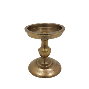 Bougie chauffe-plat en métal finition dorée pour la maison et le mariage Pilier de bougie de luxe décoré à la main - Product Image 3