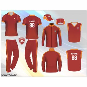 Conjunto de Uniforme de Cricket Deportivo Elástico Powerhawke en Colores Sólidos para Hombre Adulto con Nombre de Equipo y Logotipo Personalizados - Product Image 1