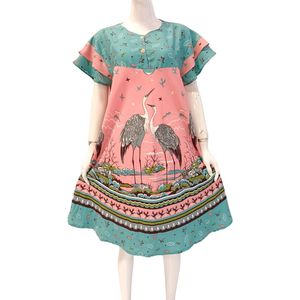 Vestidos tipo capa con estampado floral, casuales, tradicionales indonesios, de Chrysanta, 100% algodón. - Product Image 6