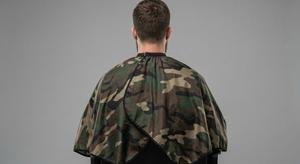 Capa de Barbero de Seda con Diseño de Camuflaje |   Bata de Barbero Profesional para Salón, Impermeable, Ecológica, con Cintura Ajustable - Product Image 3