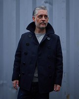 Maßgeschneiderte US Navy 740 Classic Übergröße Blanko Wolle Schwarz Alt Vintage Cord Schnelltrocknende Doppelreihige Warme Winter Herrenjacke