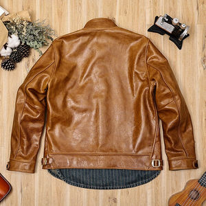 Chaquetas de cuero personalizadas para hombres chaqueta de cuero genuino para hombres chaqueta de cuero elegante para hombres - Product Image 5
