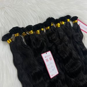 ที่ขายดีที่สุดธรรมชาติหยัก # 1B I-Tip เคราตินเคล็ดลับ Microlink นามสกุลผมมนุษย์ธรรมชาติไม่พันกันไม่ไหล - Product Image 3