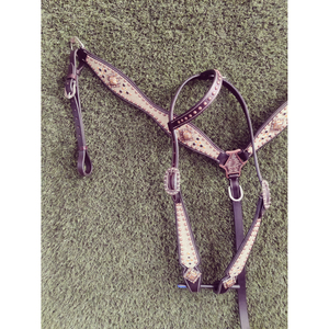 Cabecera de cuero de vaca genuino con Riendas de cuello de pecho, juego de tachuelas personalizadas para carreras de caballos a precio mayorista - Product Image 1