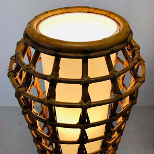 Lámpara de pie de ratán natural de diseño simple, Lámpara decorativa para dormitorio de hotel con pantalla - Product Image 5