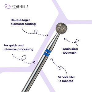 Broca Profesional de Diamante para Uñas, 4.0mm, Grano Azul, para Cuidado de Cutículas con Lima Eléctrica - Product Image 2