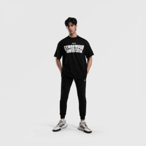 T-shirt Power Crew en tissu jersey noir pour l'entraînement en salle de sport - Product Image 4