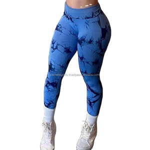 Leggings de Yoga Levantamiento de cadera Cintura alta Ropa de mujer Ropa deportiva Tie Dyeing Tight Fitness Running Pantalones de alta calidad Cordón - Product Image 1