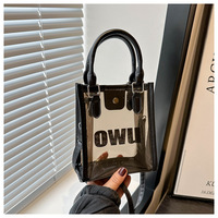 Sac fourre-tout en gelée de style européen, grand sac de plage et sac à bandoulière transparent, mini sac carré personnalisable