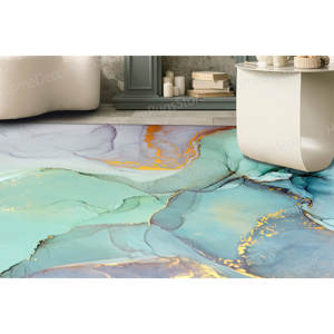 Alfombra con Estampado de Mármol Abstracto: Diseño Moderno en 3D, Comodidad Lujosa, Decoración Versátil, Alfombra Delgada No Tejida - Product Image 5