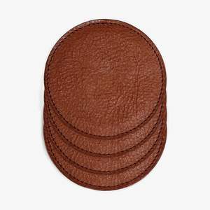 Sous-verres en cuir faits main de qualité standard, lot de 4, au charme rustique et en matériau durable pour une présentation élégante des boissons. - Product Image 5