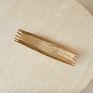 Homeroots Jumbo Gold Metal Square Tray Titan Lighting Gold <b>Twig</b> Handle Different Metal Handicraft <b>Decorative</b> Tray - Product Image 3