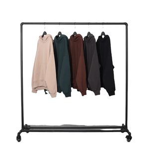 Sweat à capuche personnalisé pour hommes, poids lourd 355 GSM, surdimensionné, fermeture éclair complète, impression bouffante, hiver, polyester, coton, polaire, technique de lavage solide - Product Image 2