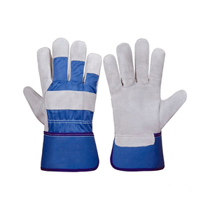 Gants de sécurité au travail en cuir de vachette fendu de haute qualité Gants de travail en caoutchouc de l'industrie canadienne des gréeurs - Product Image 2