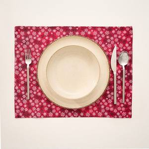 12 Piece 100% Cotton Red Placemat Set with <b>Snow</b> Pattern Decorative Table Mats 35x45cm Durable Elegant Dining Table Accessories - Product Image 3