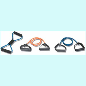 Latex Foam Handle Tension Straps Yoga Ropes Durable Resistance Stretching Tubing 120cm <b>Light</b> 6x10mm Customized Colors Polybag - Product Image 1