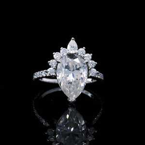 2.50ct VVS1 poire coupe Moissanite diamant anniversaire bague cadeau pour femme pavé serti en argent sterling plaqué or rose - Product Image 2