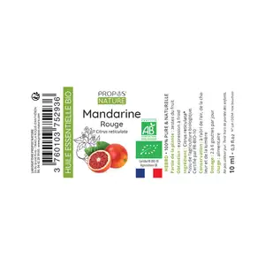 Olio essenziale di mandarino rosso-CITRUS retulata-olio essenziale certificato biologico-10 ML