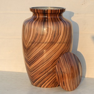 Best Quality Adult Urns Wooden Style Aluminum Cremation Urns for Human Ashes <b>Funeral</b> <b>Supplies</b> Urn at Wholesale Price From India - Product Image 3