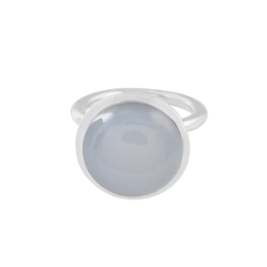 Bijoux fins classiques simples bague en argent sterling 925 calcédoine bleue pierre précieuse - Product Image 2